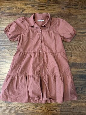 Abercrombie and Fitch Cotton Tiered Poplin Cottagecore Coastal Boho Dress Medium